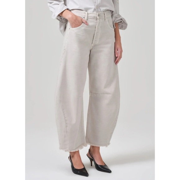 New Citizens of Humanity Horseshoe Jeans Barrel Denim Wide Leg in Comet Gray 28 - Picture 1 of 16